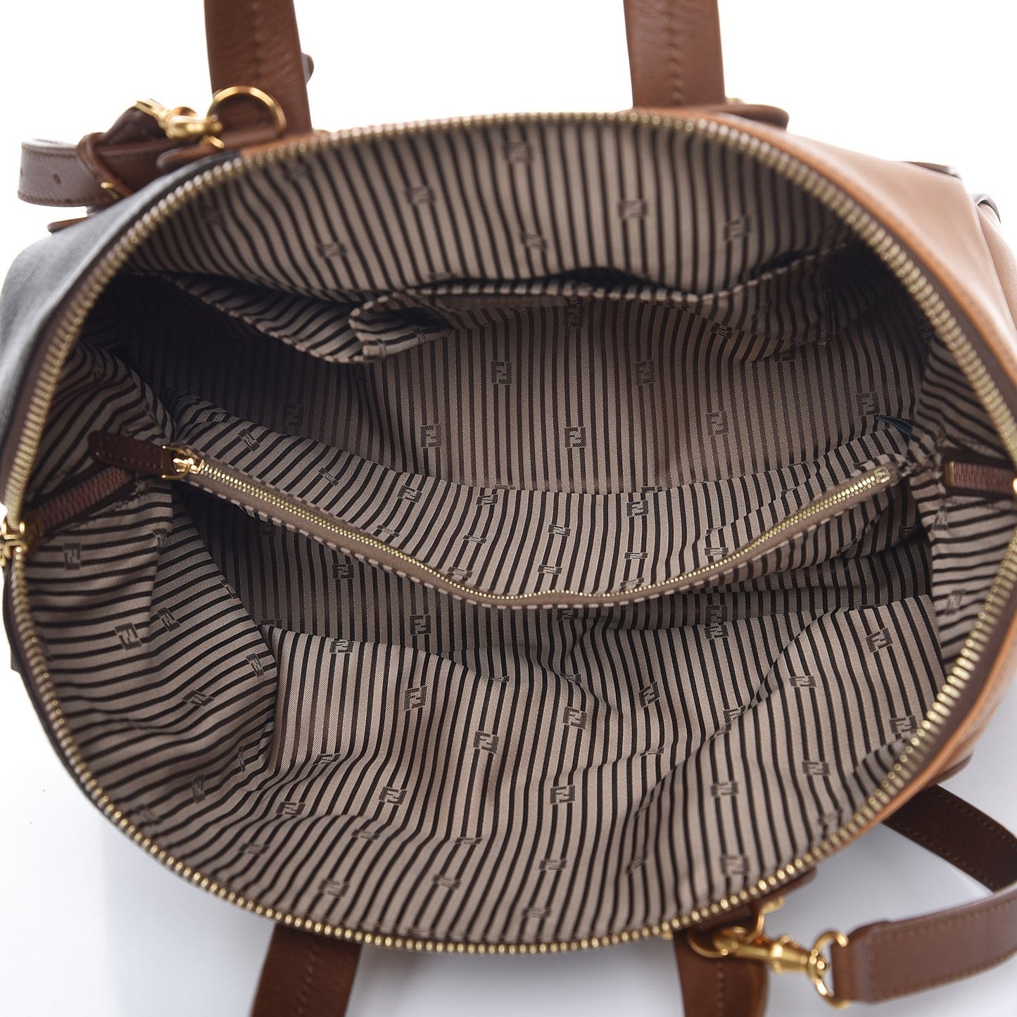 Capra Vitello Saddle Colorblock Large Chameleon Tote Moro Biscotto