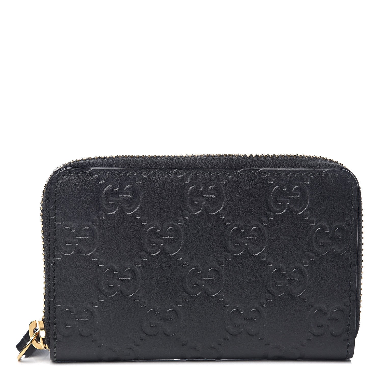 Gucci Guccissima Zip Around Card Case Black 1 of 5