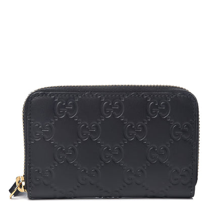 Gucci Guccissima Zip Around Card Case Black 1 of 5