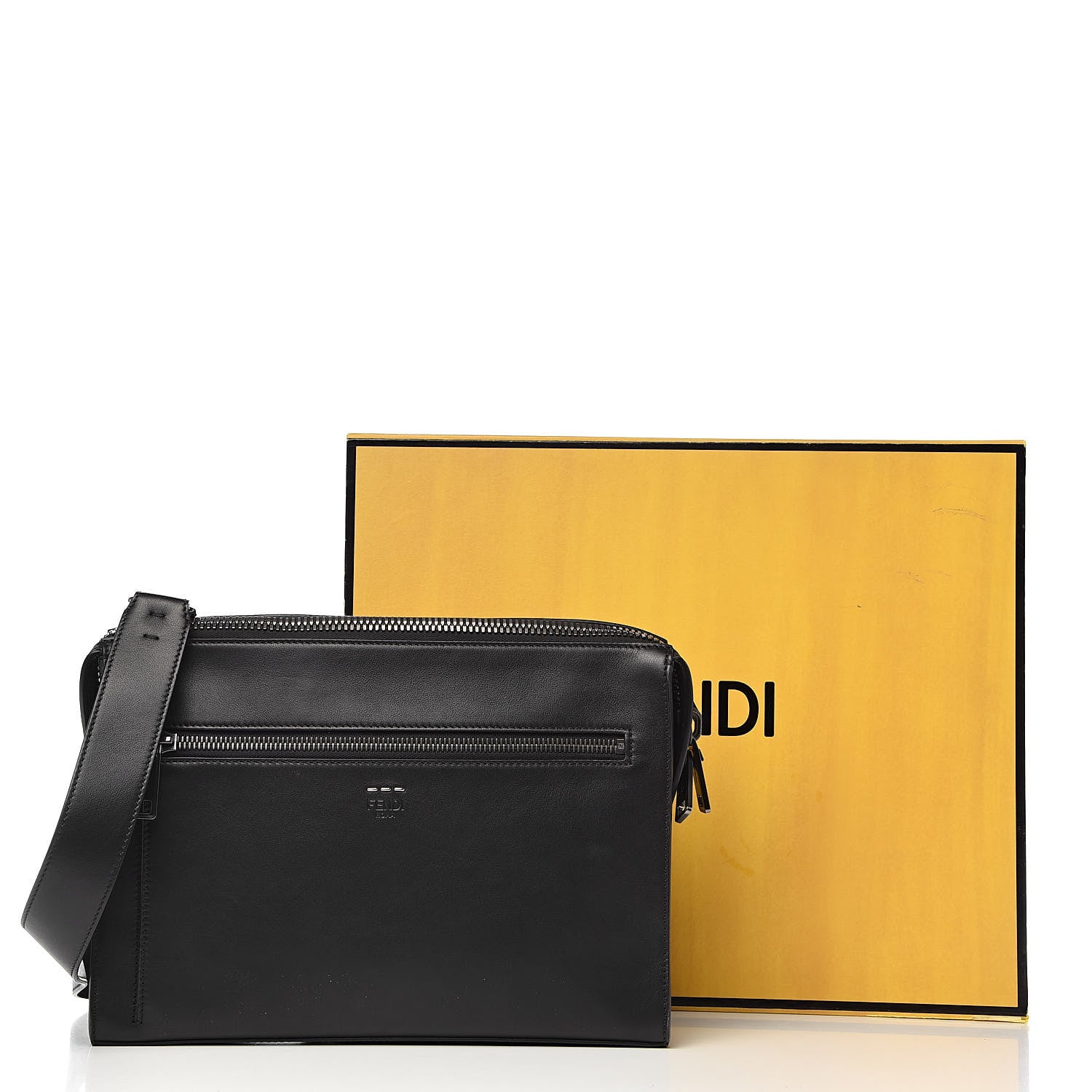 Fendi Vitello Grace Messenger Bag Black 12 of 12