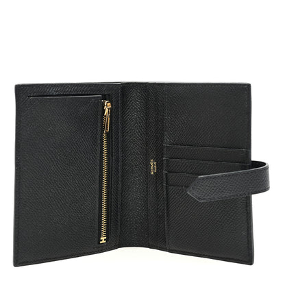 Hermes Epsom Bearn Compact Wallet Black 5 of 7