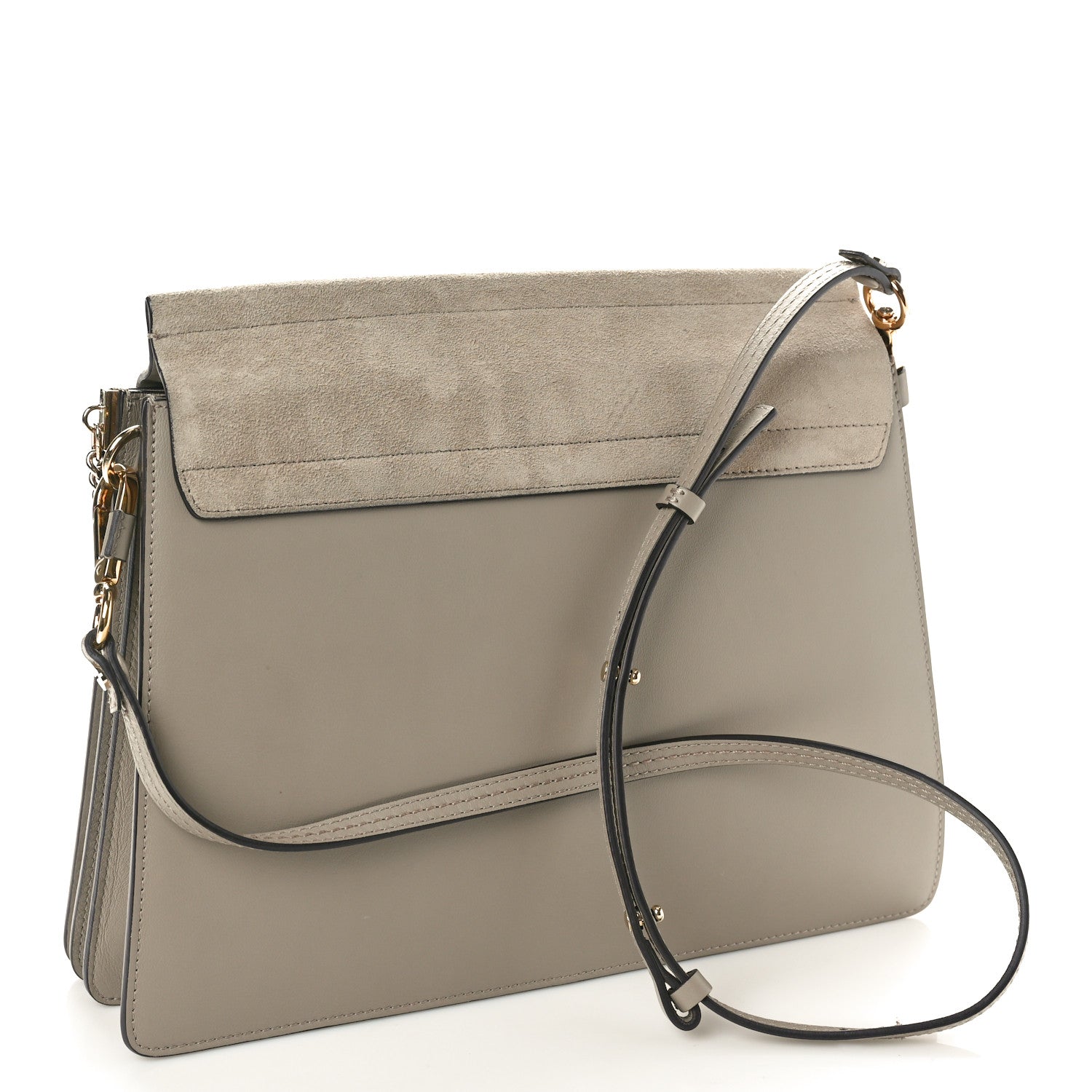 Chloe Calfskin Suede Medium Faye Shoulder Bag Motty Grey 3 of 10
