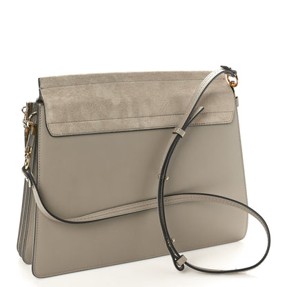 Chloe Calfskin Suede Medium Faye Shoulder Bag Motty Grey 3 of 10