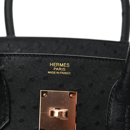 Hermes Ostrich Birkin 30 Black 6 of 10