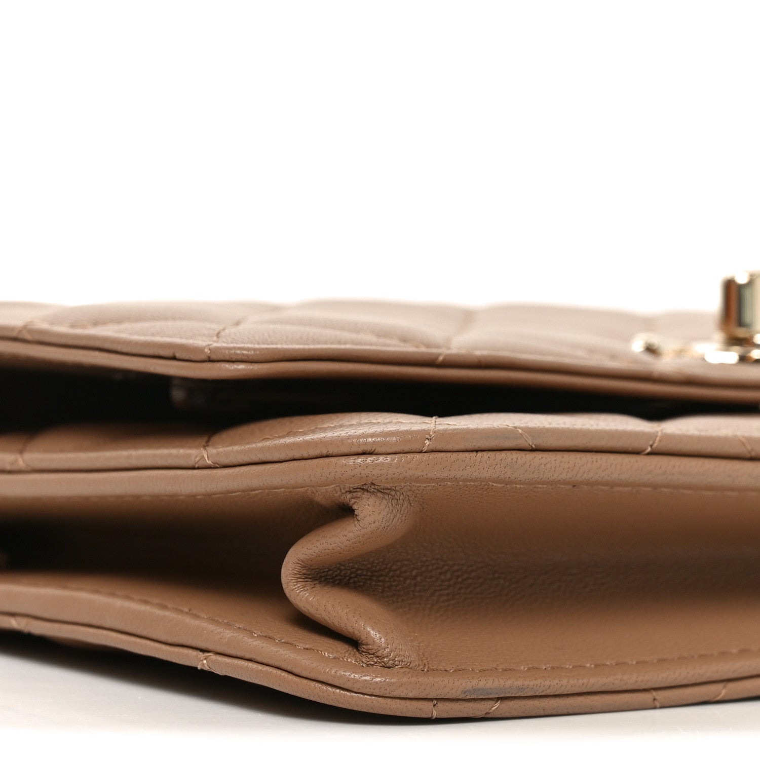 Chanel Lambskin Quilted Trendy CC Wallet On Chain WOC Beige 10 of 12