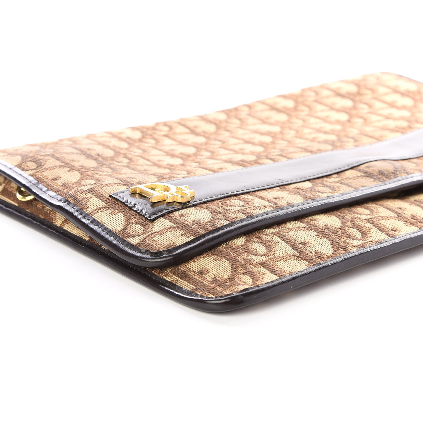 Monogram Flap Clutch Brown