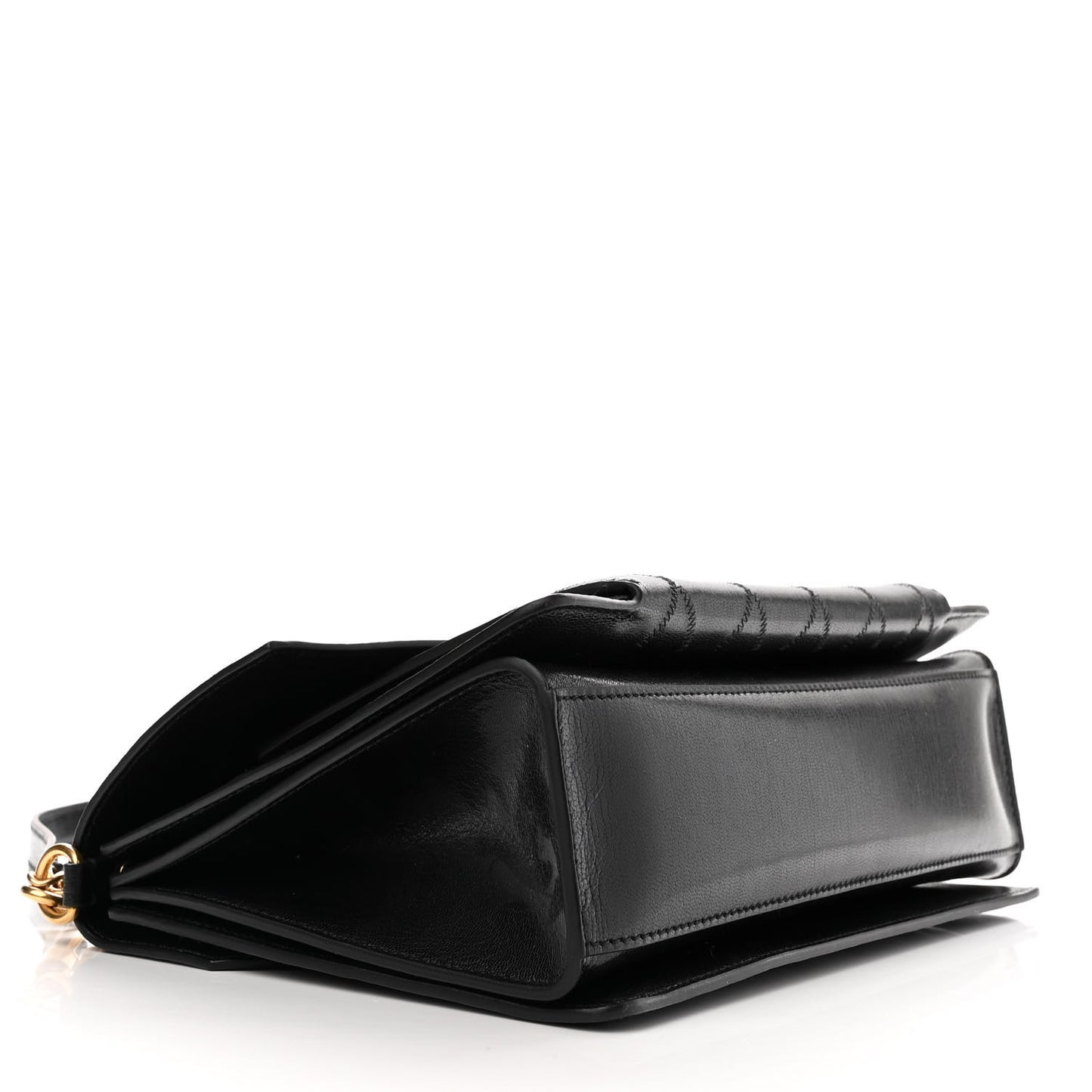 Goatskin Quilted Medium GV3 Shoulder Bag Black