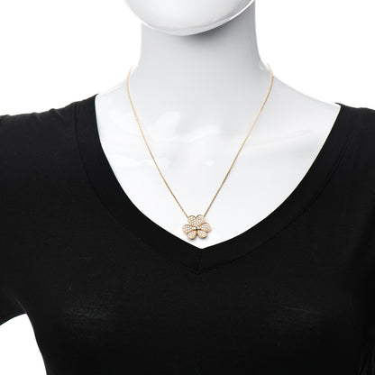 Van Cleef & Arpels 18K Yellow Gold Diamond Large Frivole Pendant Pave Necklace 2 of 6