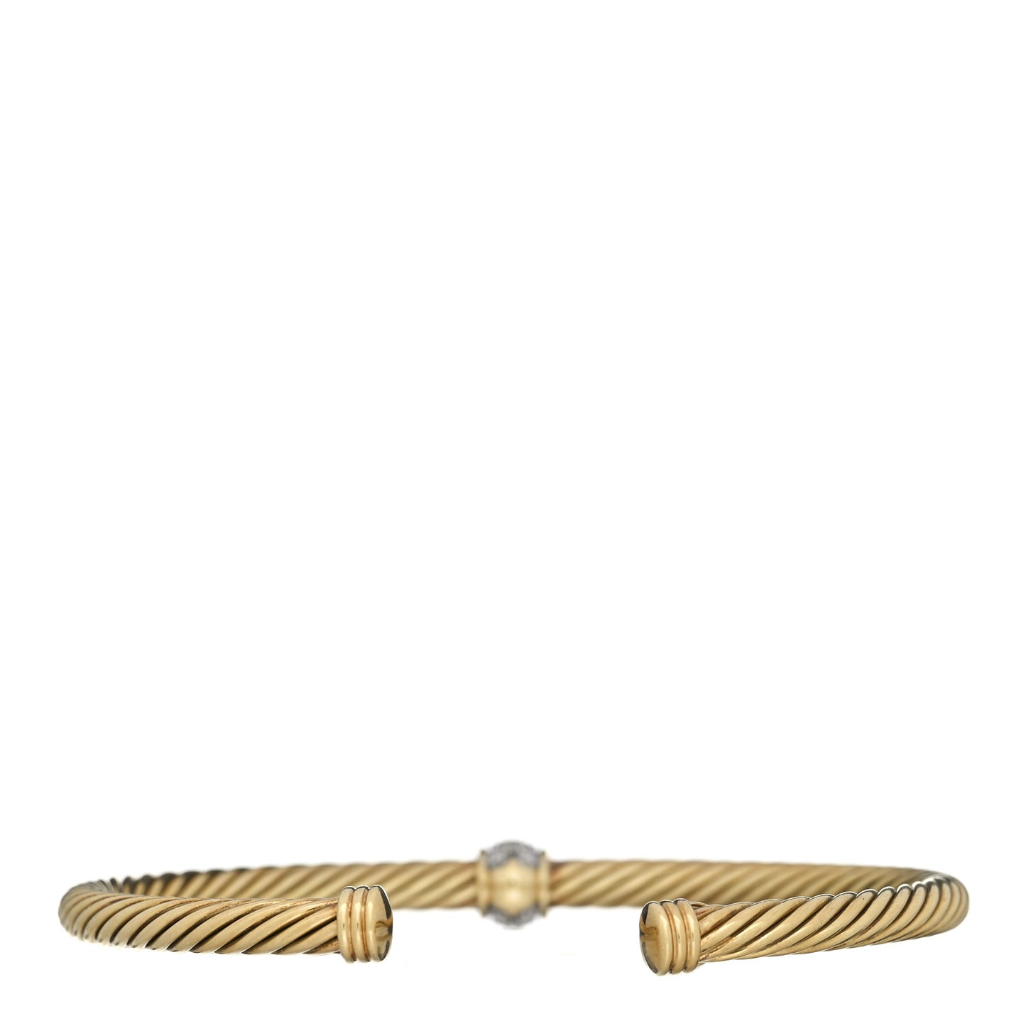 18K Yellow Gold Diamond 4mm Cable Classics Single Station Bracelet