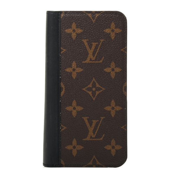 LOUISVUITTON IPH.11 FOLIO MNG NOIR 美品 Louis Vuitton Monogram iPhone 11 Folio Case Black 799632