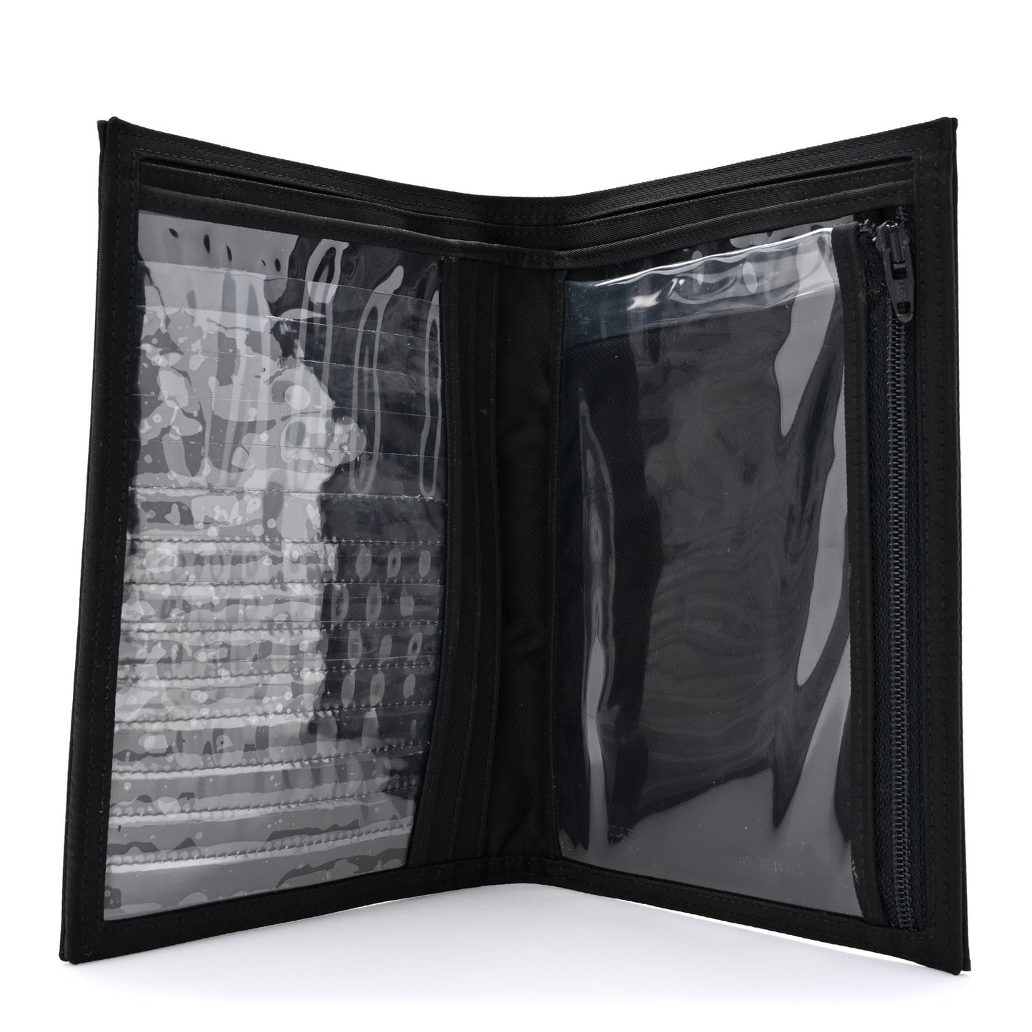 Tessuto Nylon Tri-Fold Compact Wallet Black