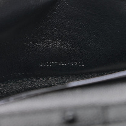 Saint Laurent Grain De Poudre Matelasse Chevron Monogram Chain Wallet Black 7 of 13
