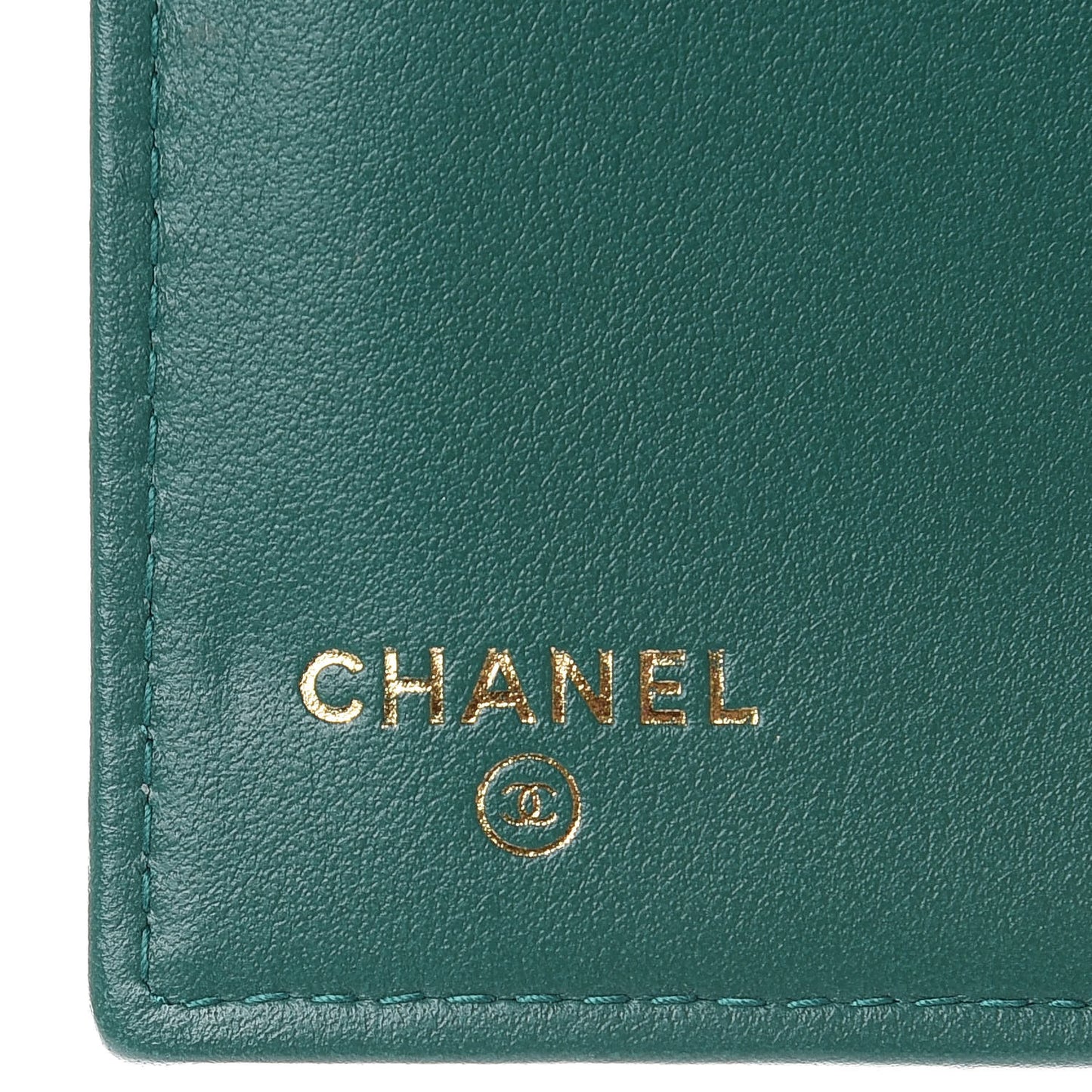 Metallic Caviar Quilted Medium Flap Wallet Green