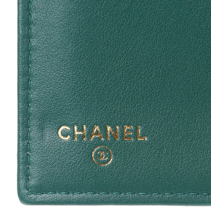 Chanel Metallic Caviar Quilted Medium Flap Wallet Green 6 of 10