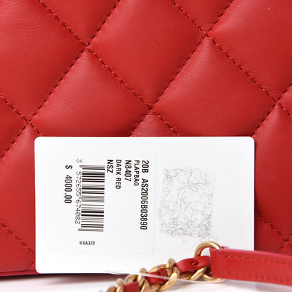 Chanel Calfskin Quilted Nailed CC Flap Bag Red 10 of 12