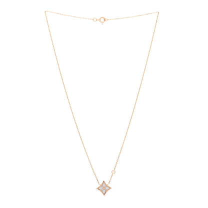 Louis Vuitton 18K Pink Gold Diamond Mother of Pearl Color Blossom BB Star Pendant Necklace 2 of 6