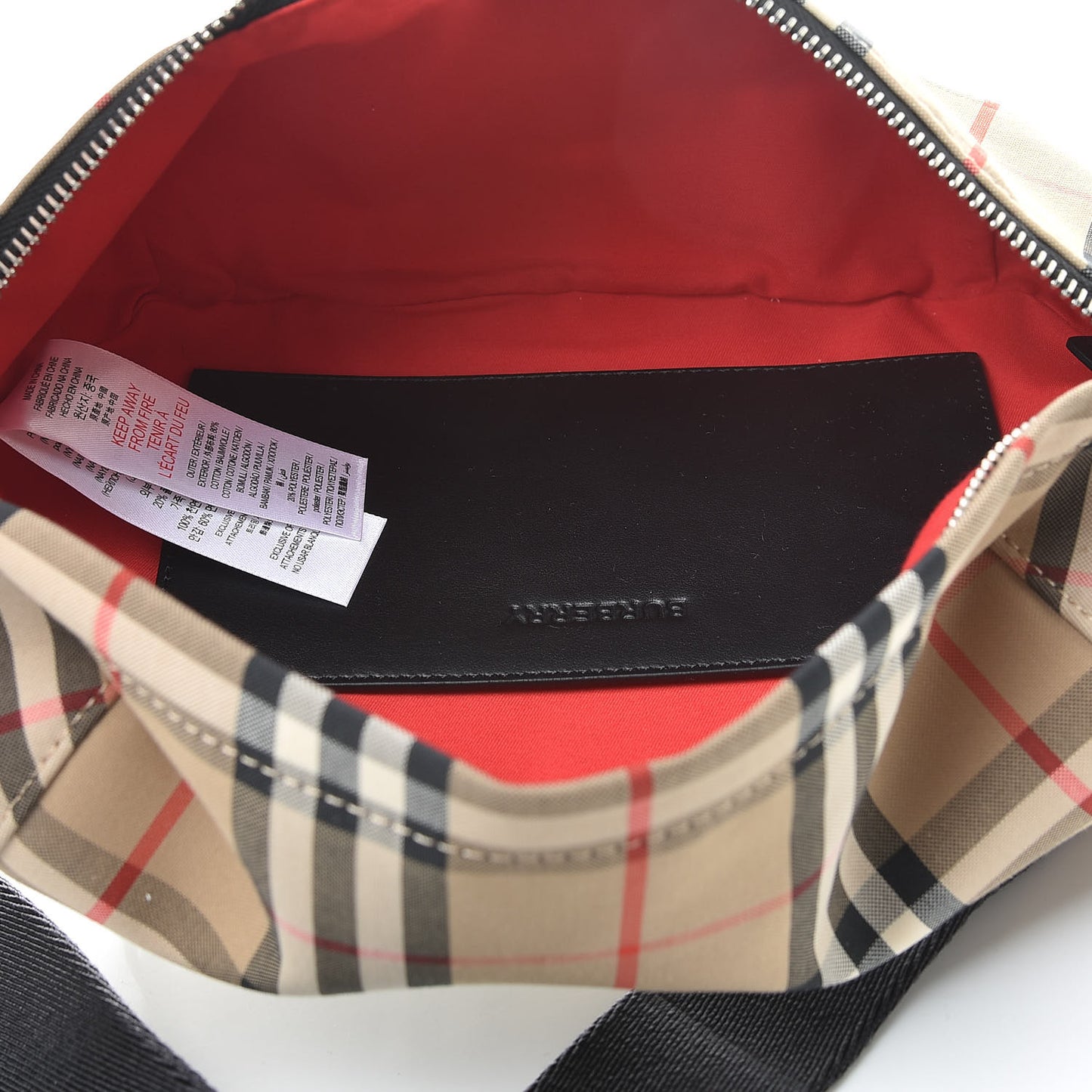 Bonded Cotton Vintage Check Medium Bum Bag Archive Beige