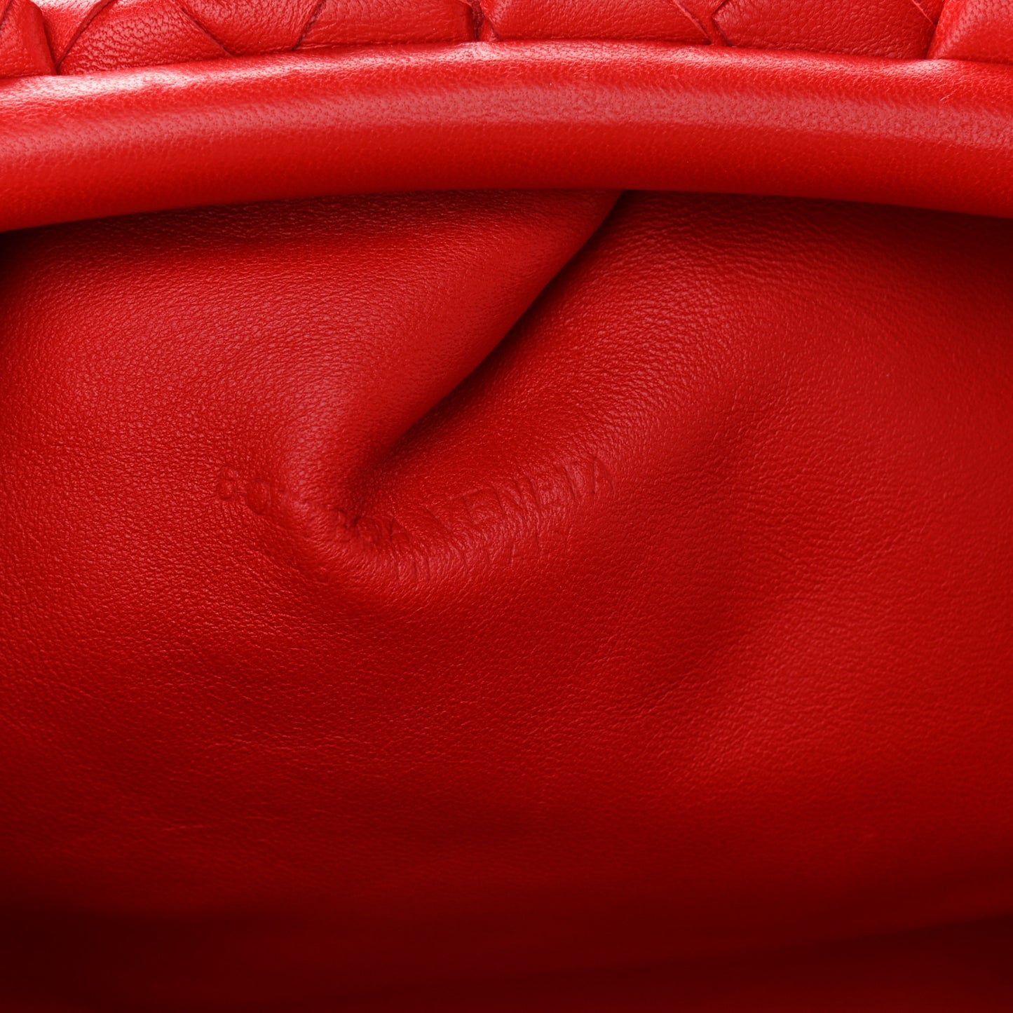 Nappa Maxi Intrecciato The Pouch Oversized Clutch Bright Red