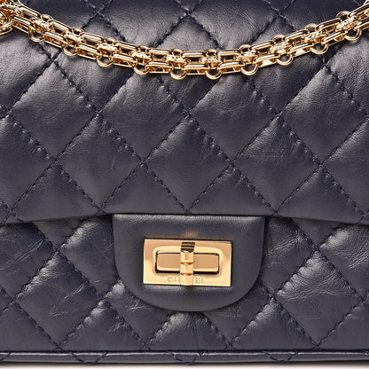 Chanel Aged Calfskin Quilted 2.55 Reissue Mini Flap Navy 11 of 12