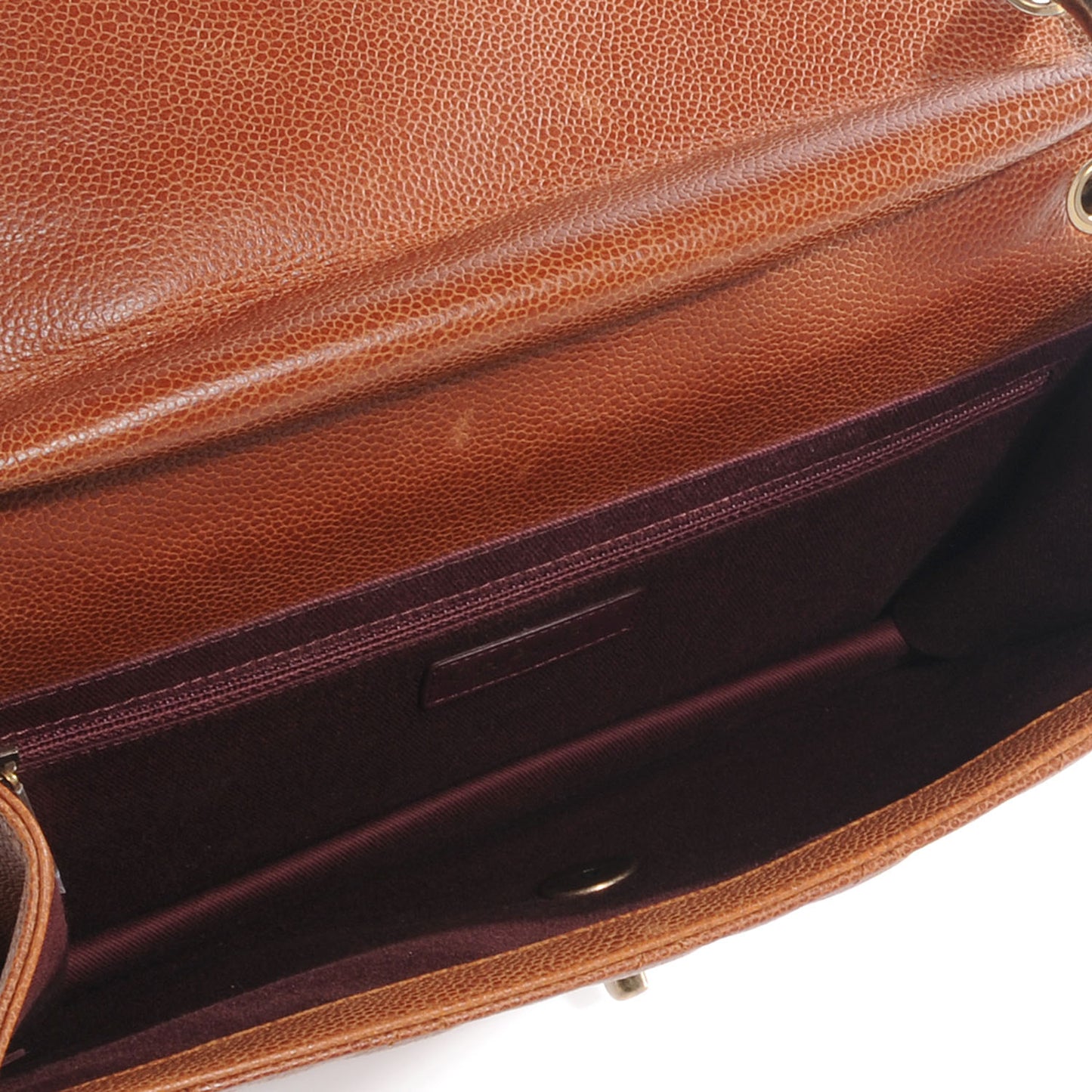 Caviar Quilted Large Retro Class Flap Brown