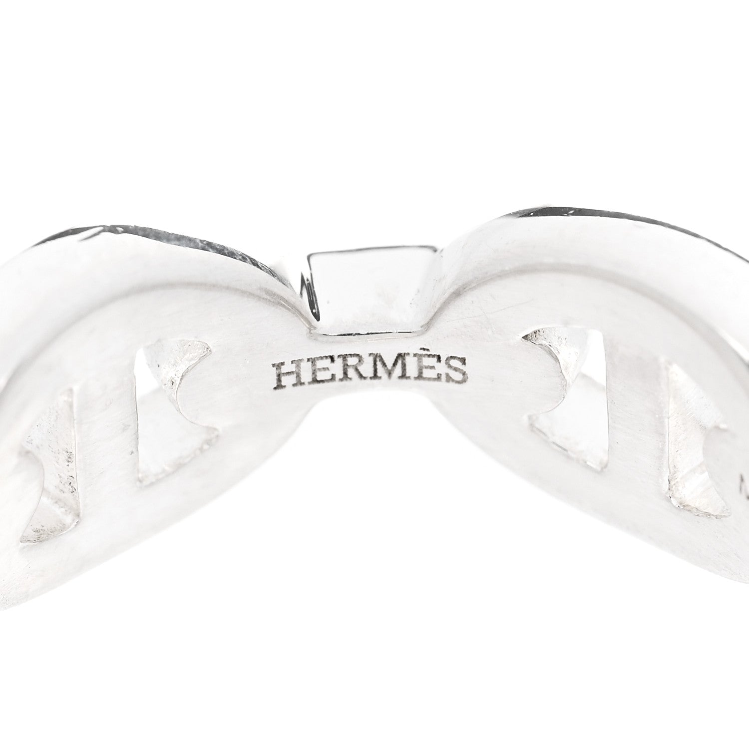 Hermes Sterling Silver PM Chaine d'Ancre Enchainee Band Ring 51 5.75 5 of 9