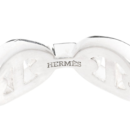 Hermes Sterling Silver PM Chaine d'Ancre Enchainee Band Ring 51 5.75 5 of 9