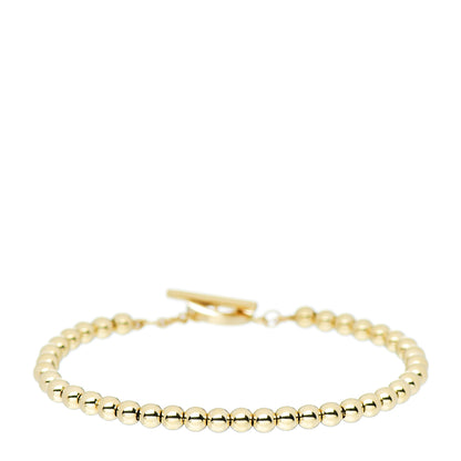 Tiffany 18K Yellow Gold 4mm Beads Toggle Bracelet 1 of 5