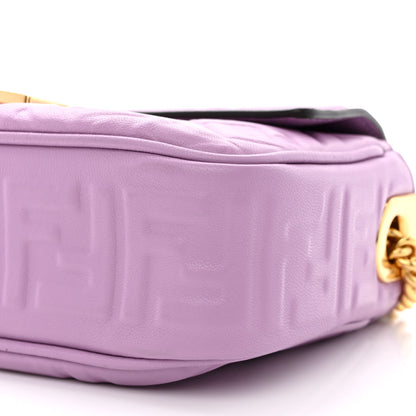 Fendi Nappa FF Embossed Small Midi Chain Baguette Violetta 10 of 10