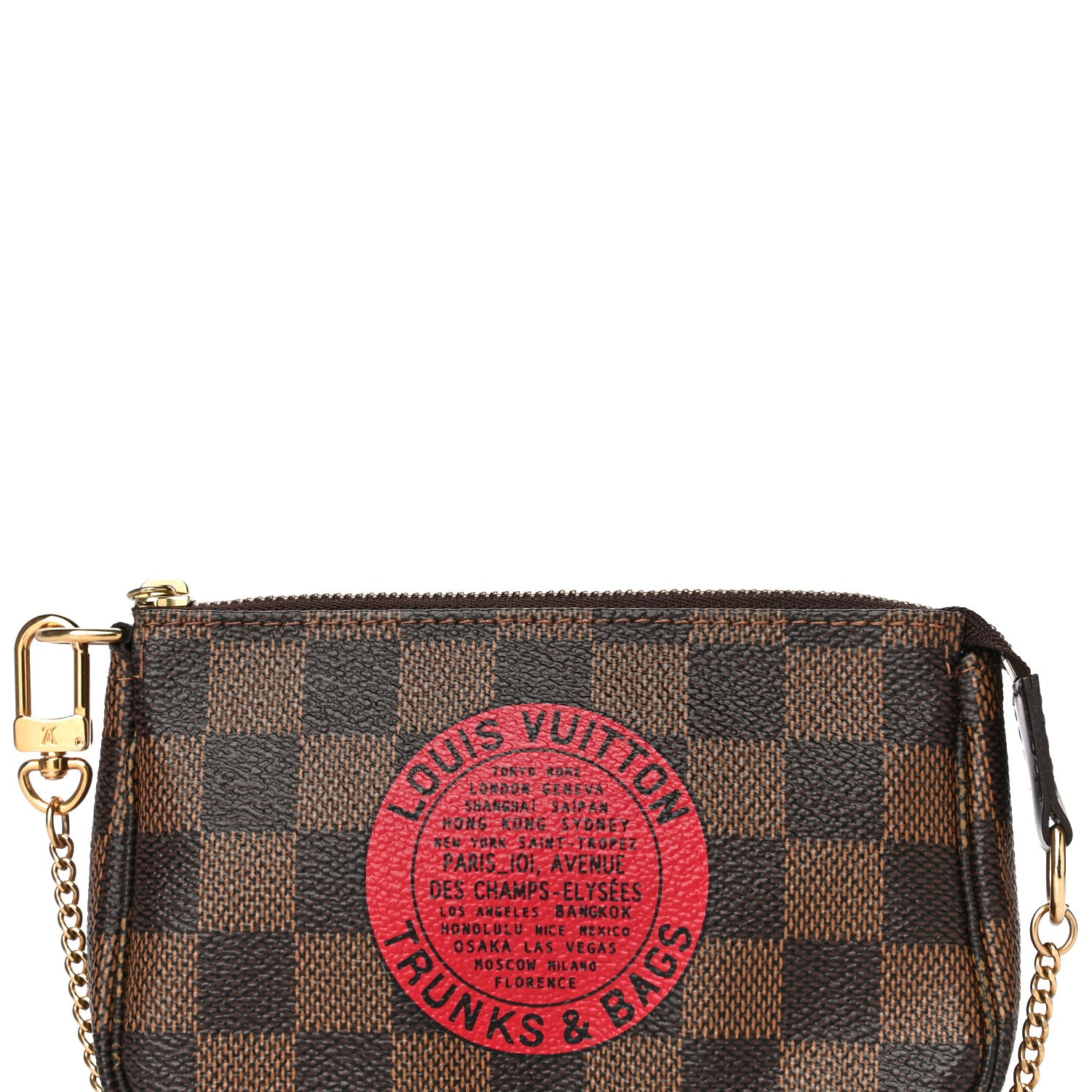Louis Vuitton Damier Ebene Complice Trunks and Bags Mini Pochette Accessories Red 8 of 10