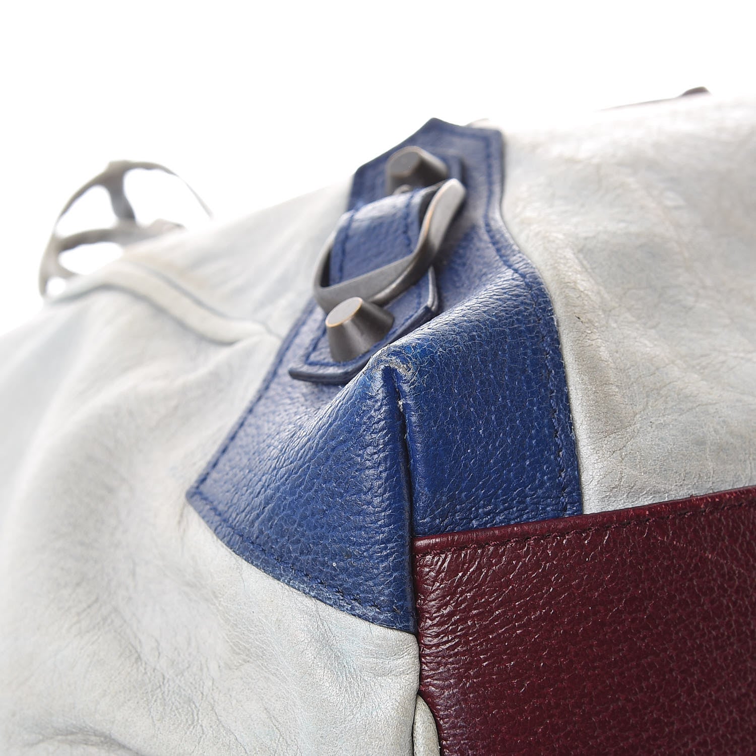 Balenciaga Agneau Classic Hardware Tri-Color S Sunday Tote Ciel 10 of 15