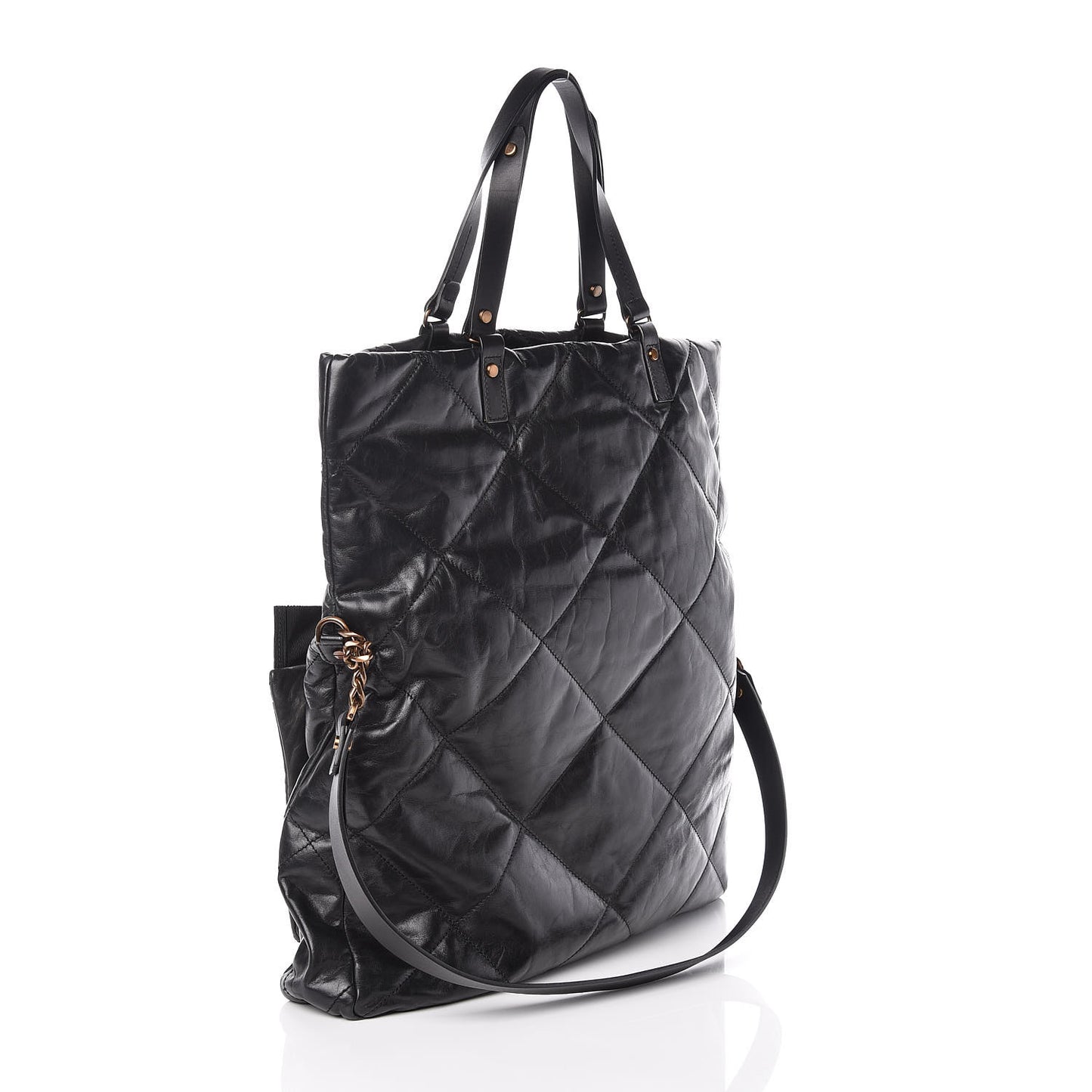 Calfskin Quilted Dear Danae Shoulder Bag Black