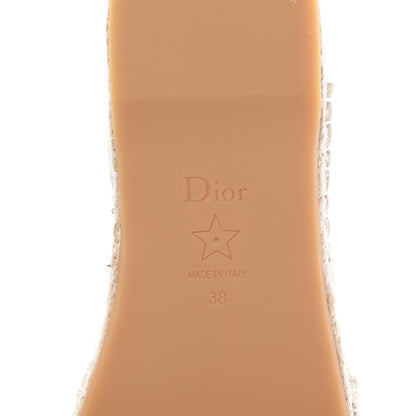 Christian Dior Calfskin Nicely-D Ankle Tie Espadrilles Flats 38 Off White 9 of 10