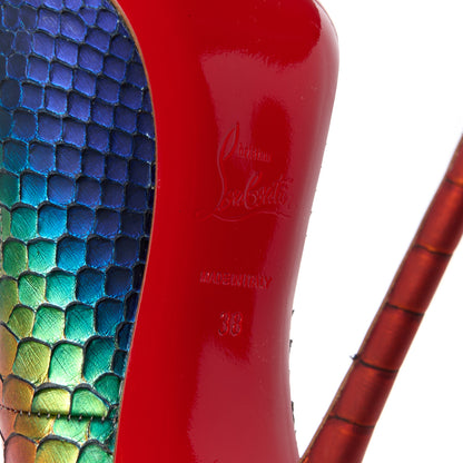 Christian Louboutin Metallic Snakekin So Kate 120 Pumps 38 Capucine 6 of 8