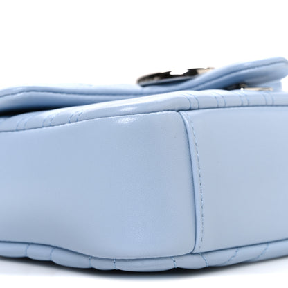 Gucci Lambskin Matelasse Small GG Marmont Shoulder Bag Light Blue 9 of 10