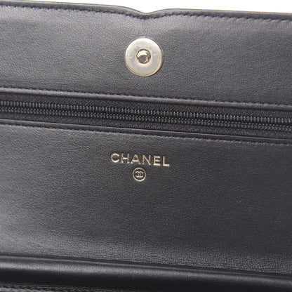 Chanel Caviar Quilted CC Filigree Wallet On Chain WOC Black 6 of 12