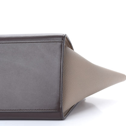 Celine Satin Baby Grained Calfskin Tri-Color Trapeze Tan 9 of 10