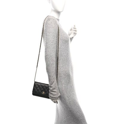 Chanel Caviar Quilted CC Turnlock Wallet On Chain WOC Black 2 of 12