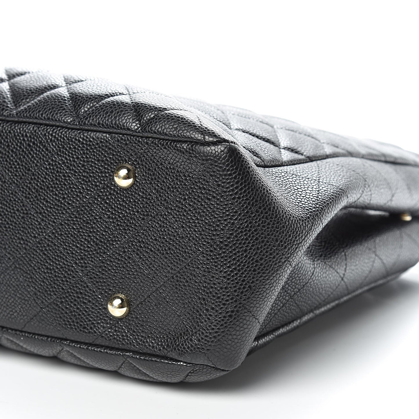 Caviar Quilted Large Shopping Tote Black