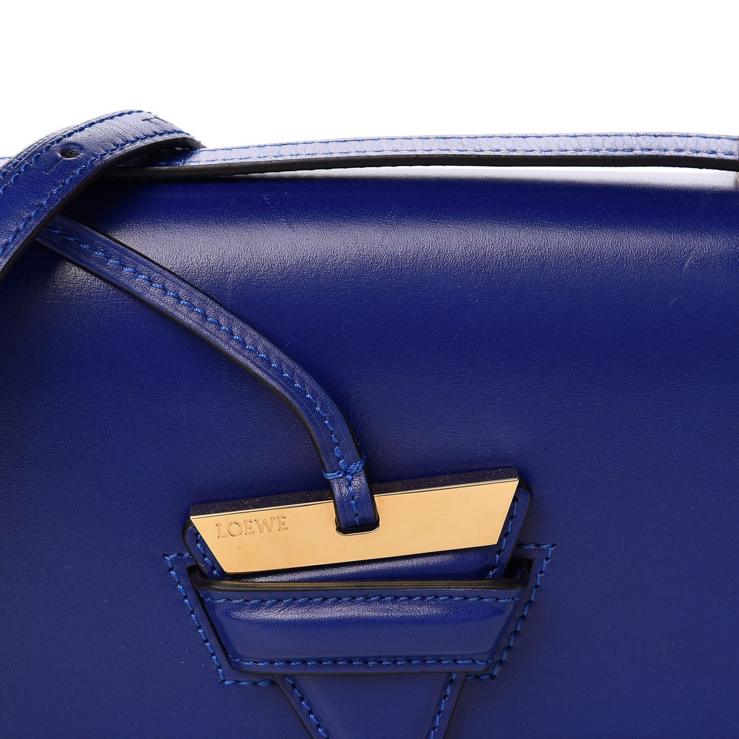 Calfskin Small Barcelona Shoulder Bag Royal Blue