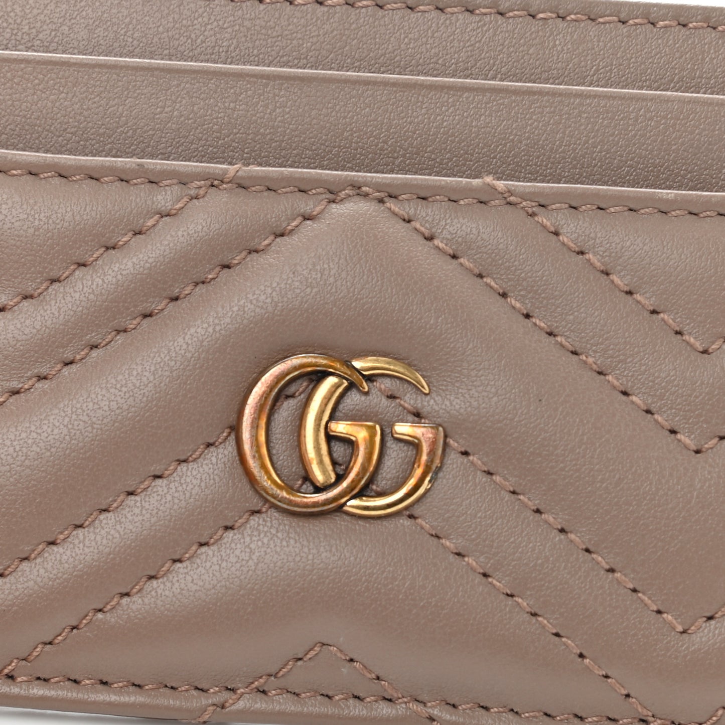 Calfskin Matelasse GG Marmont Card Holder Porcelain Rose