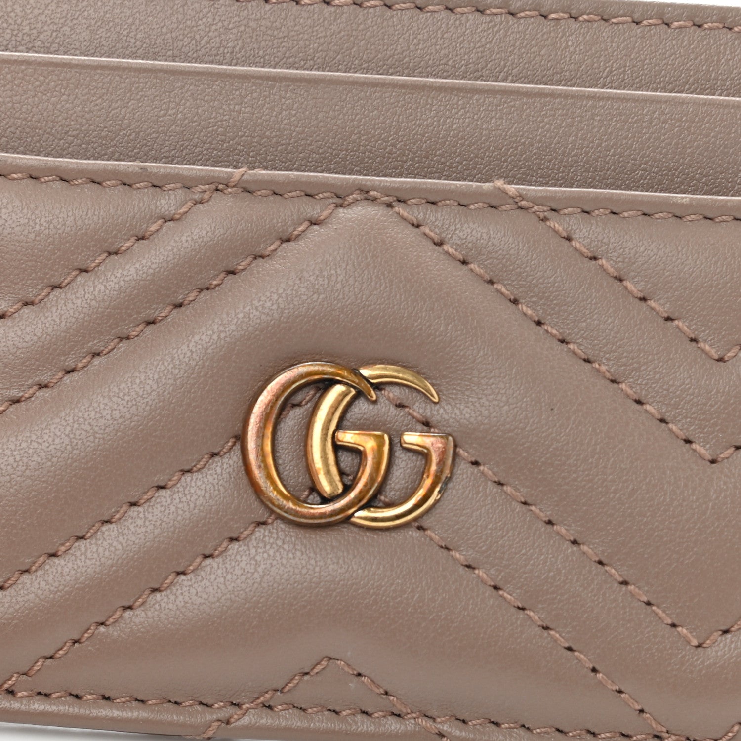 Gucci Calfskin Matelasse GG Marmont Card Holder Porcelain Rose 6 of 10