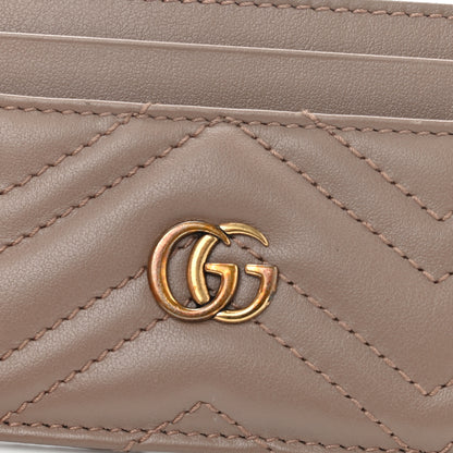 Gucci Calfskin Matelasse GG Marmont Card Holder Porcelain Rose 6 of 10