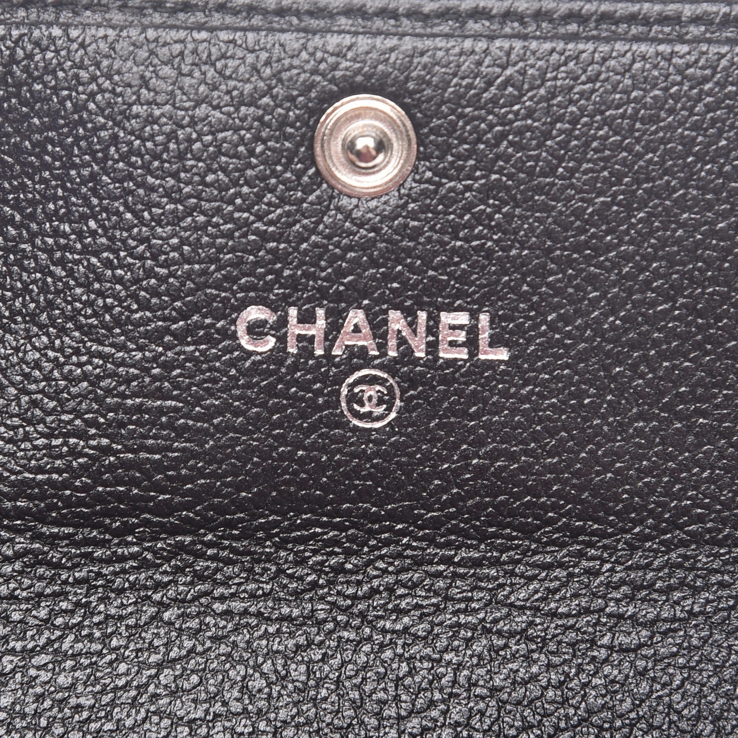 Chanel Goatskin Embossed Camellia Flap Card Holder Black 6 of 9