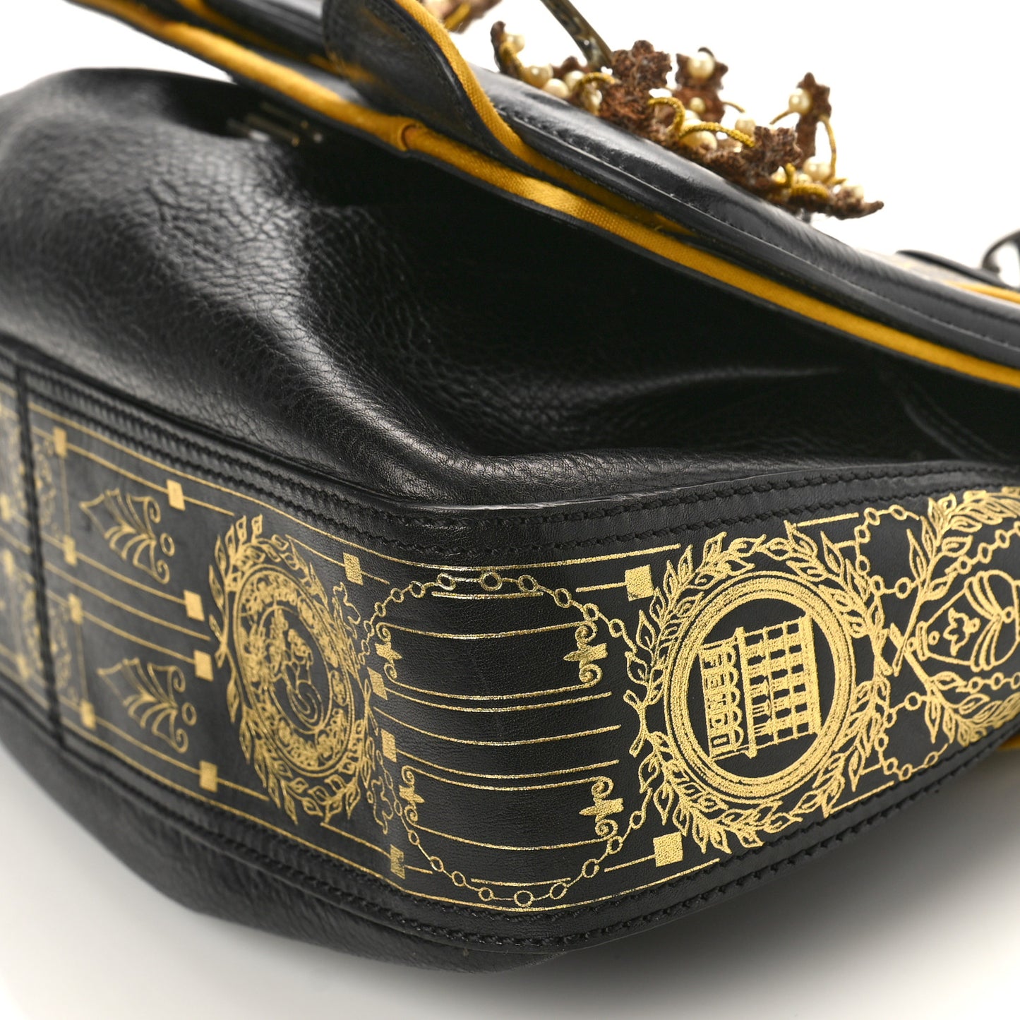 Calfskin Embellished B Bag Black