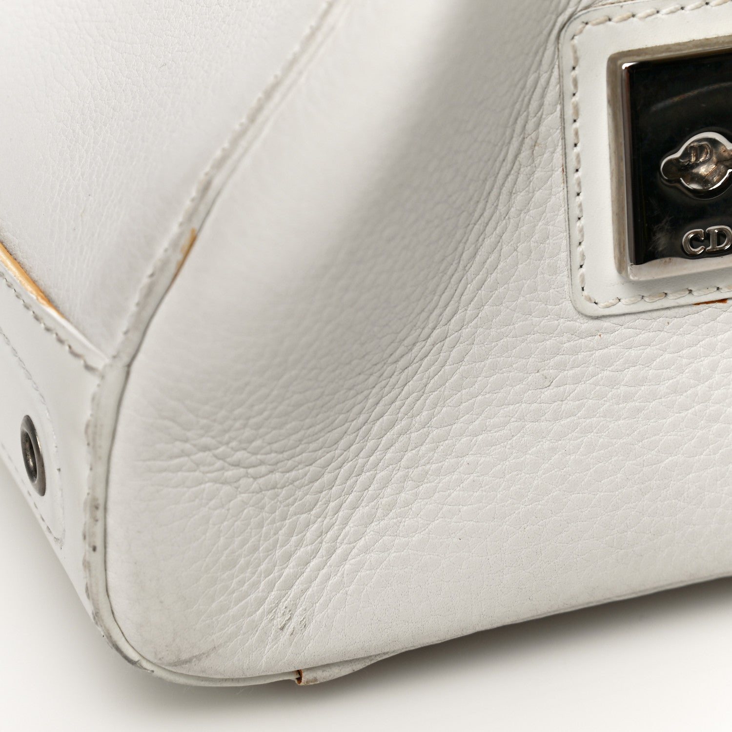 Christian Dior Grained Calfskin Street Chic Top Handle Bag White 31 of 35