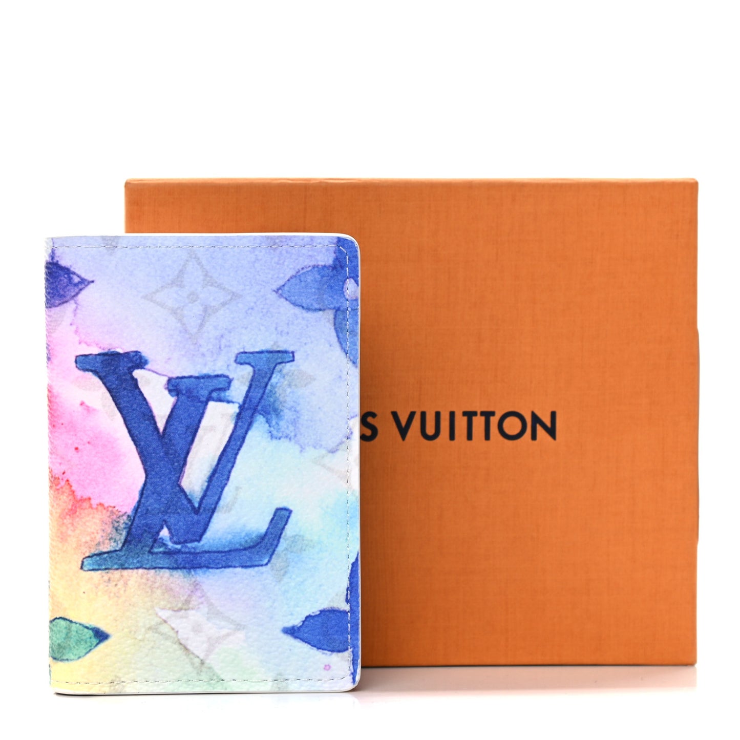 Monogram Watercolor Pocket Organizer NM Multicolor
