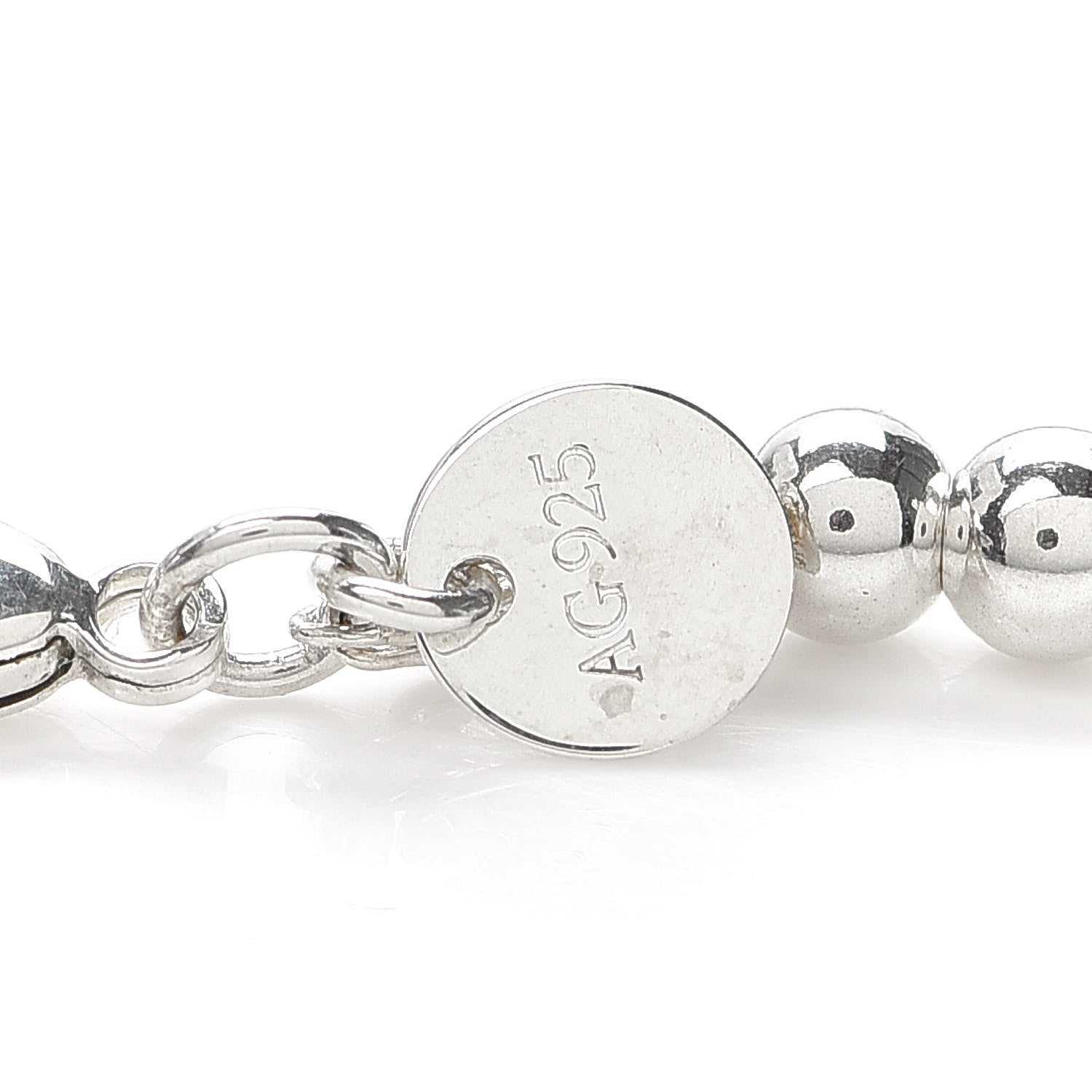 Tiffany Sterling Silver 4mm Bow Bead Bracelet 6 of 7