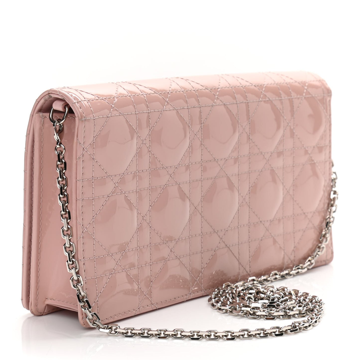 Patent Cannage Lady Dior Clutch Rose Clair