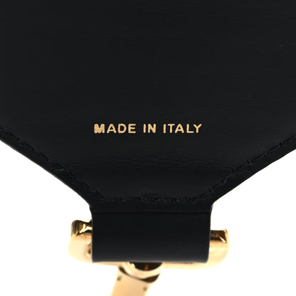 Fendi Ribbon Vitello King Logo Embossed Gingham Woven Adjustable Strap You Panna Black 4 of 5