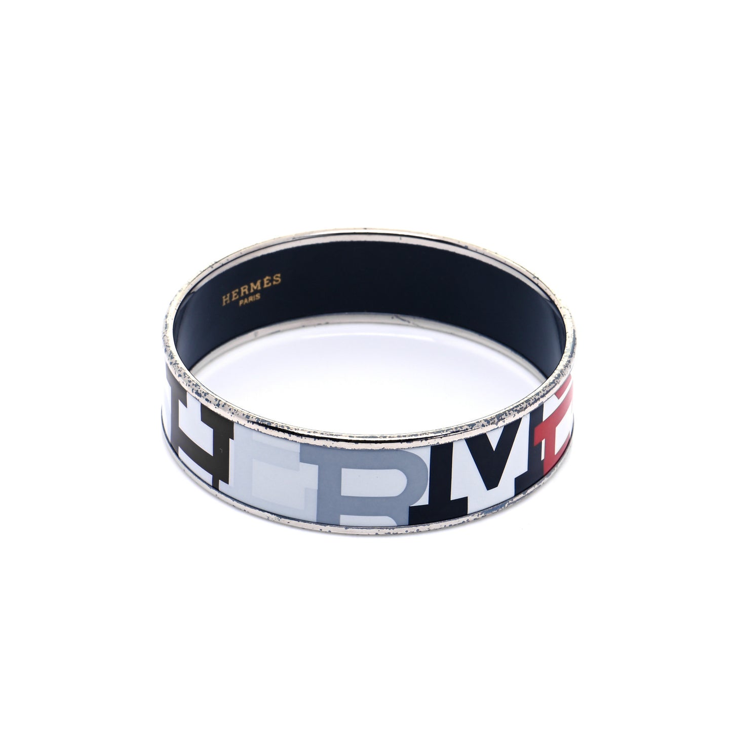 Enamel Wide Printed Capitales Bracelet 65